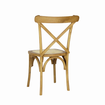 Cassis Traditional X-Back Wood Rattan Dining Chair - JONATHAN Y